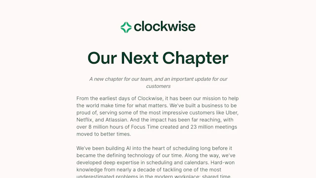 Clockwise - AI Tool Logo & Interface
