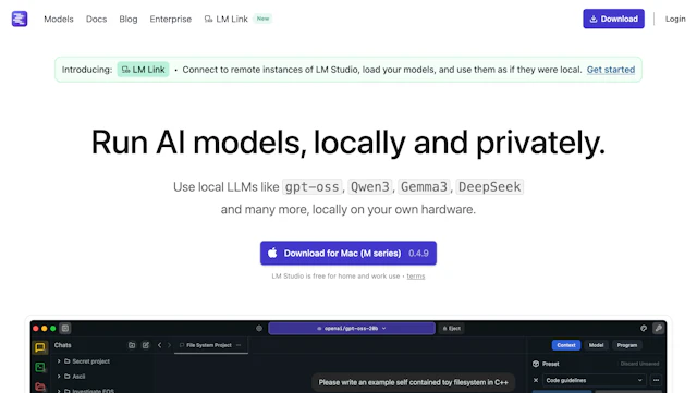LM Studio - AI Tool Logo & Interface