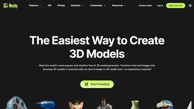 Meshy - AI Tool Logo & Interface