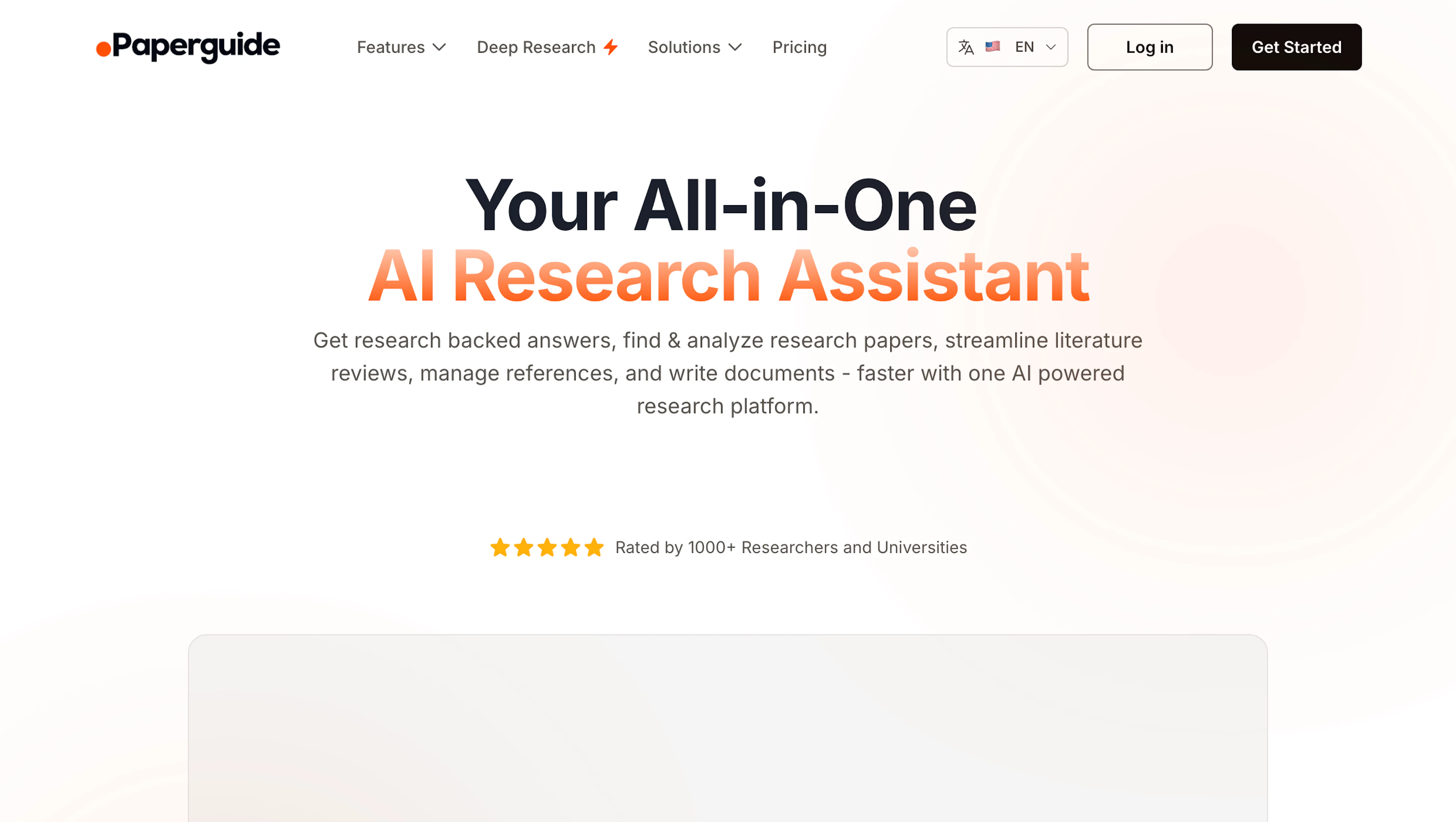 Paperguide - AI Tool Features, UI & Interface Overview
