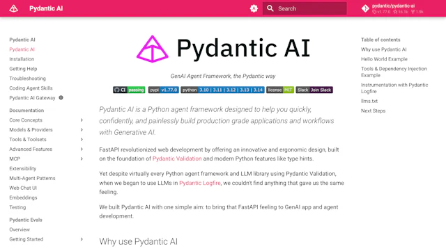 Pydantic AI - AI Tool Logo & Interface