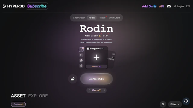 Rodin - AI Tool Logo & Interface