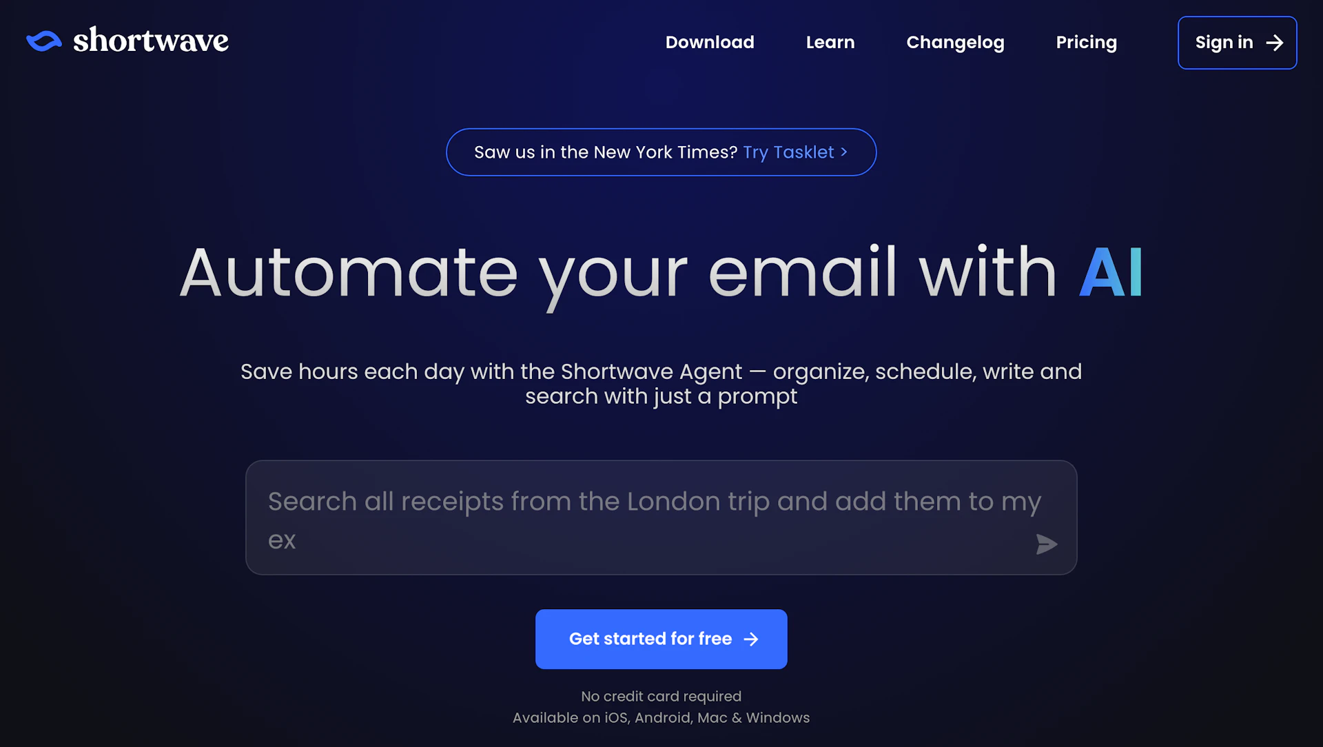 Shortwave - AI Tool Features, UI & Interface Overview