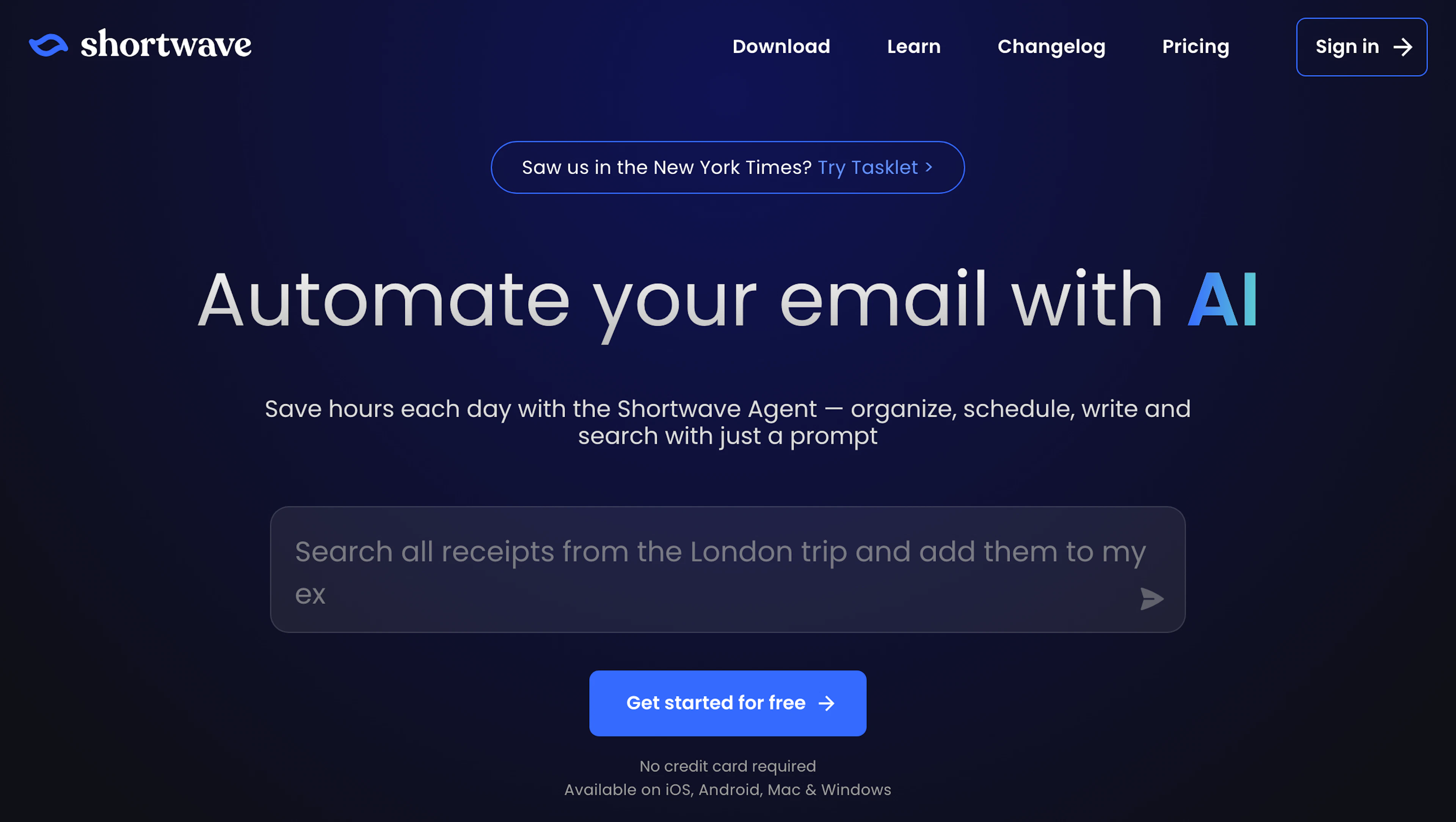 Shortwave - AI Tool Features, UI & Interface Overview