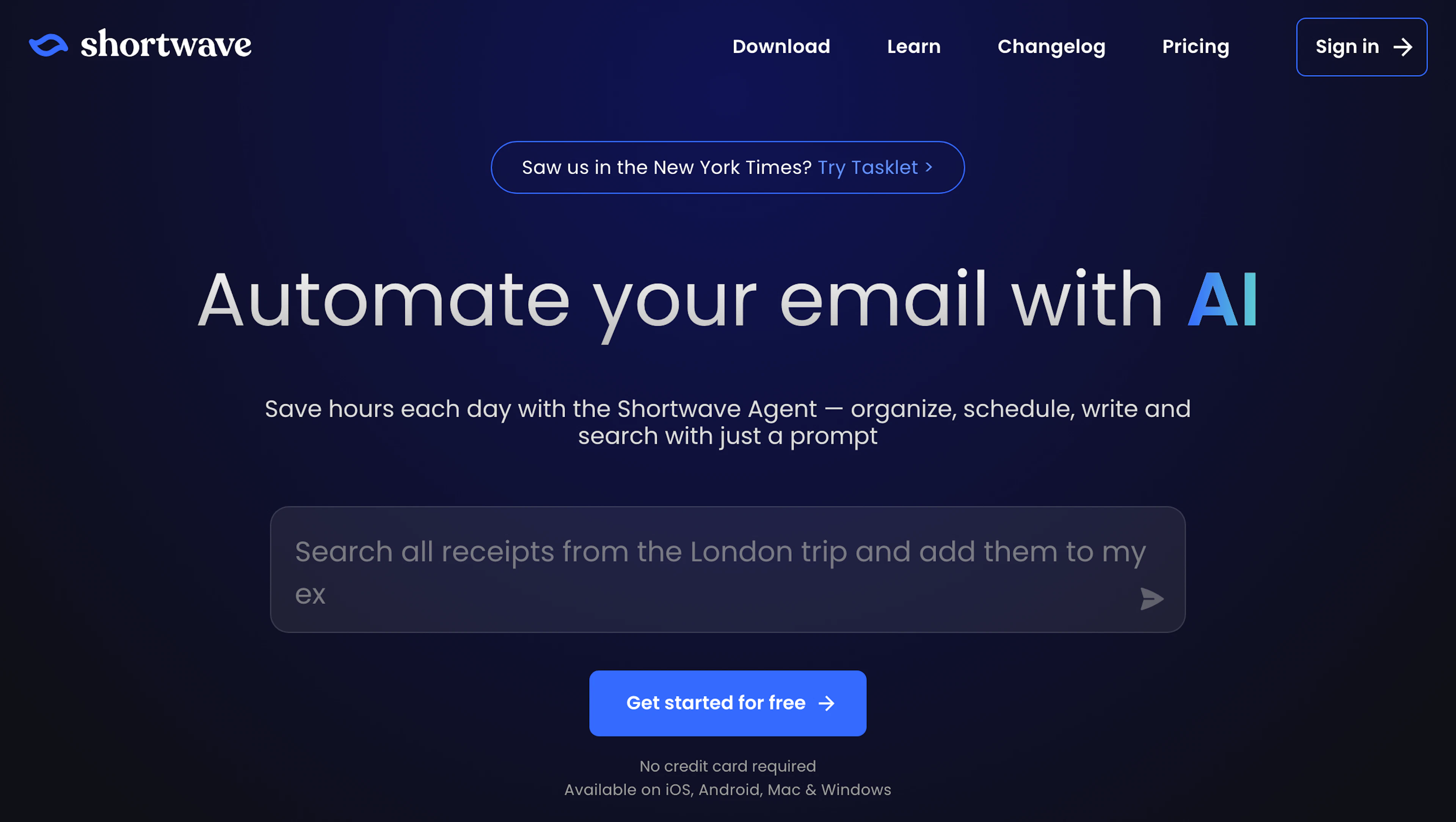 Shortwave - AI Tool Features, UI & Interface Overview