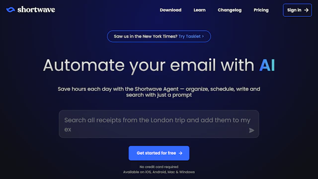 Shortwave - AI Tool Logo & Interface