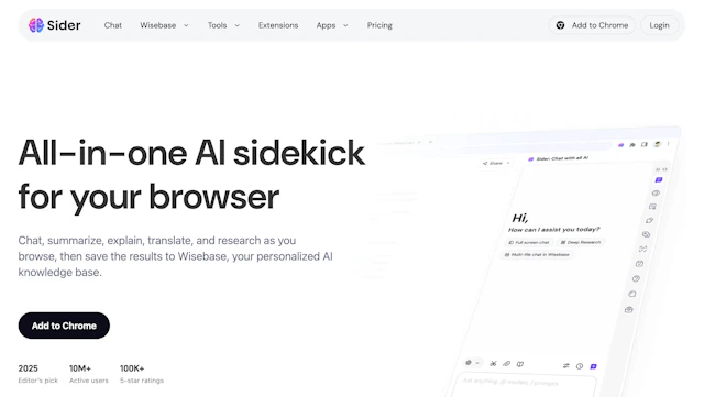 Sider - AI Tool Logo & Interface