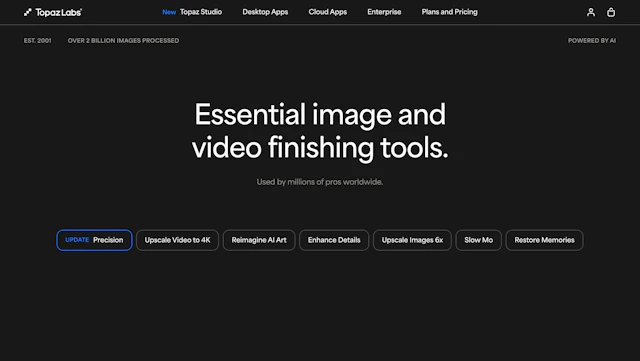 Topaz Labs - AI Tool Logo & Interface