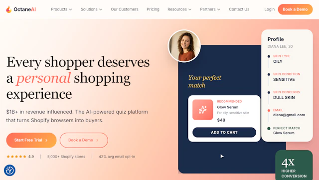Octane AI - AI Tool Logo & Interface