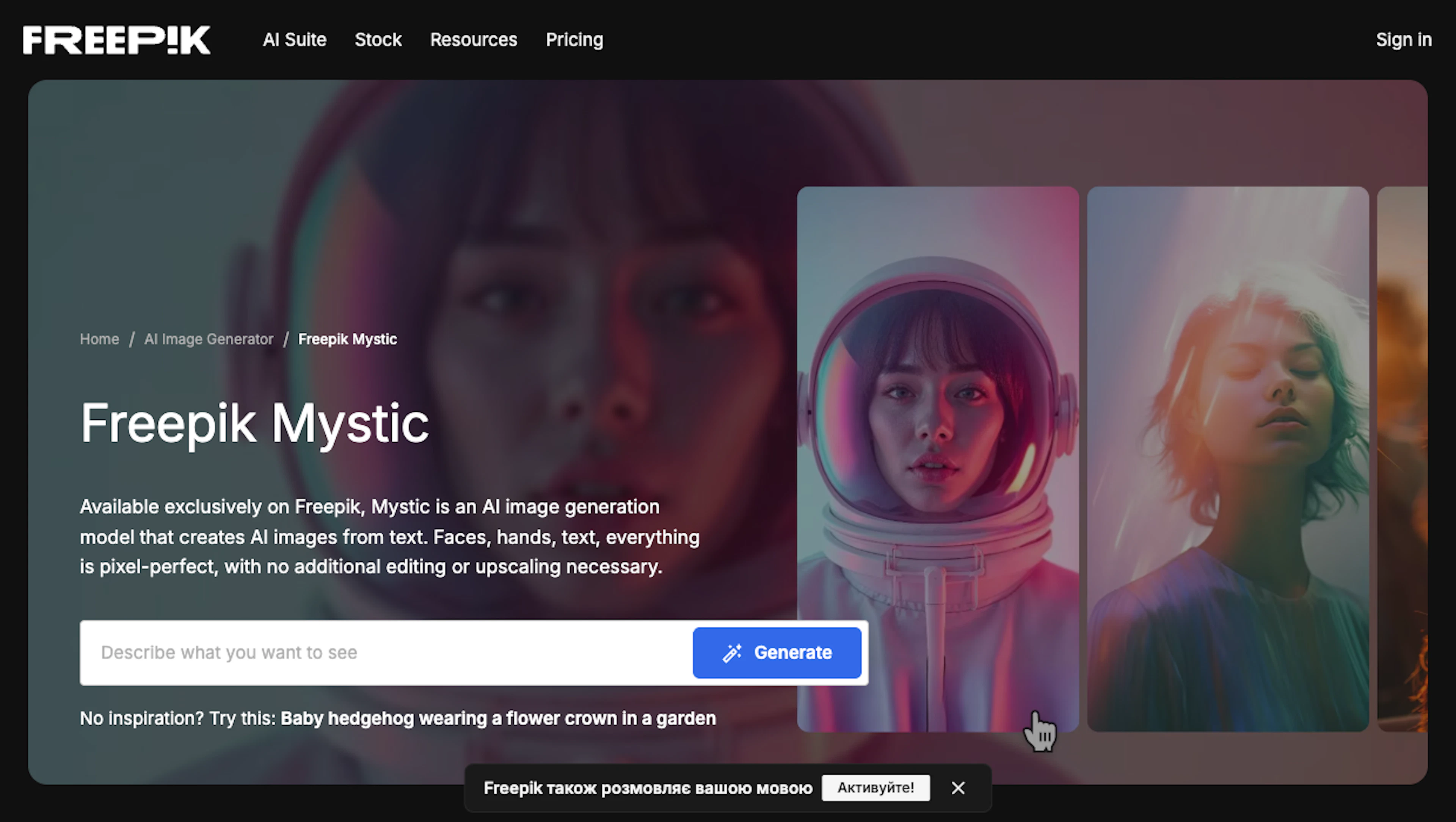 Freepik AI - AI Tool Features, UI & Interface Overview