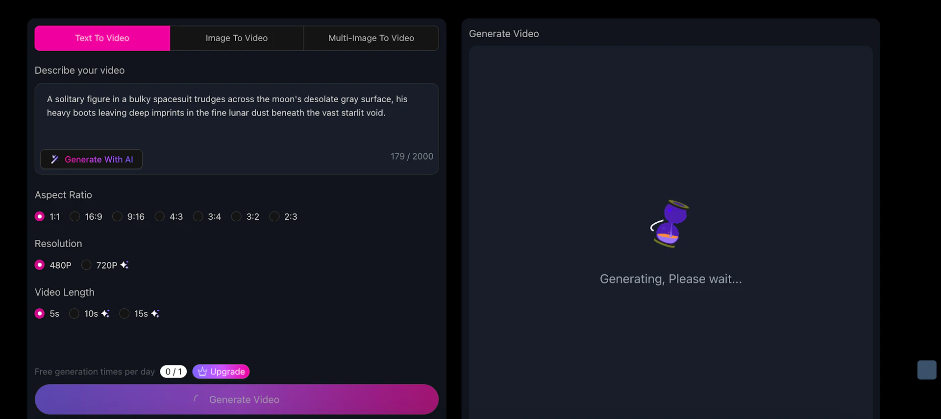 PixaryAI Grok AI Video Generator - AI Tool Features, UI & Interface Overview