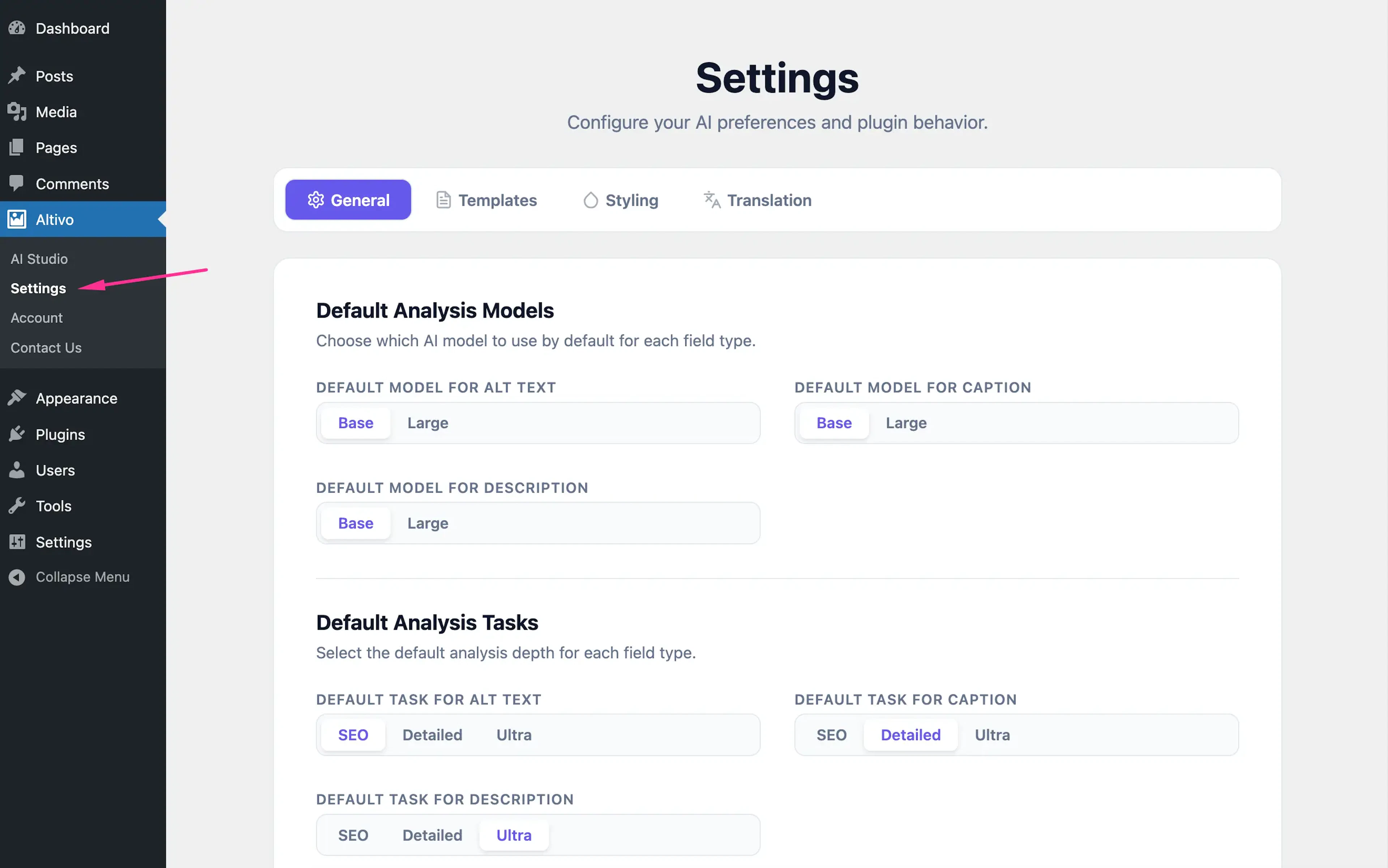 Alt-Text Generator for WordPress - AI Tool Features, UI & Interface Overview