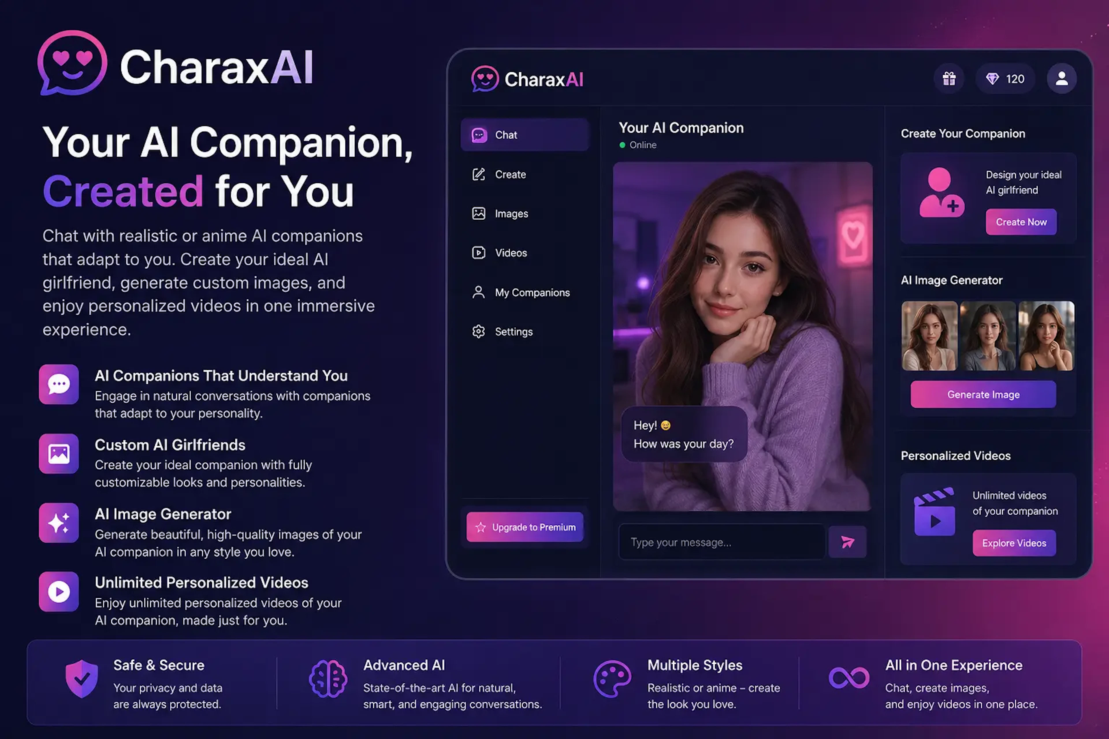CharaxAI - AI Tool Features, UI & Interface Overview