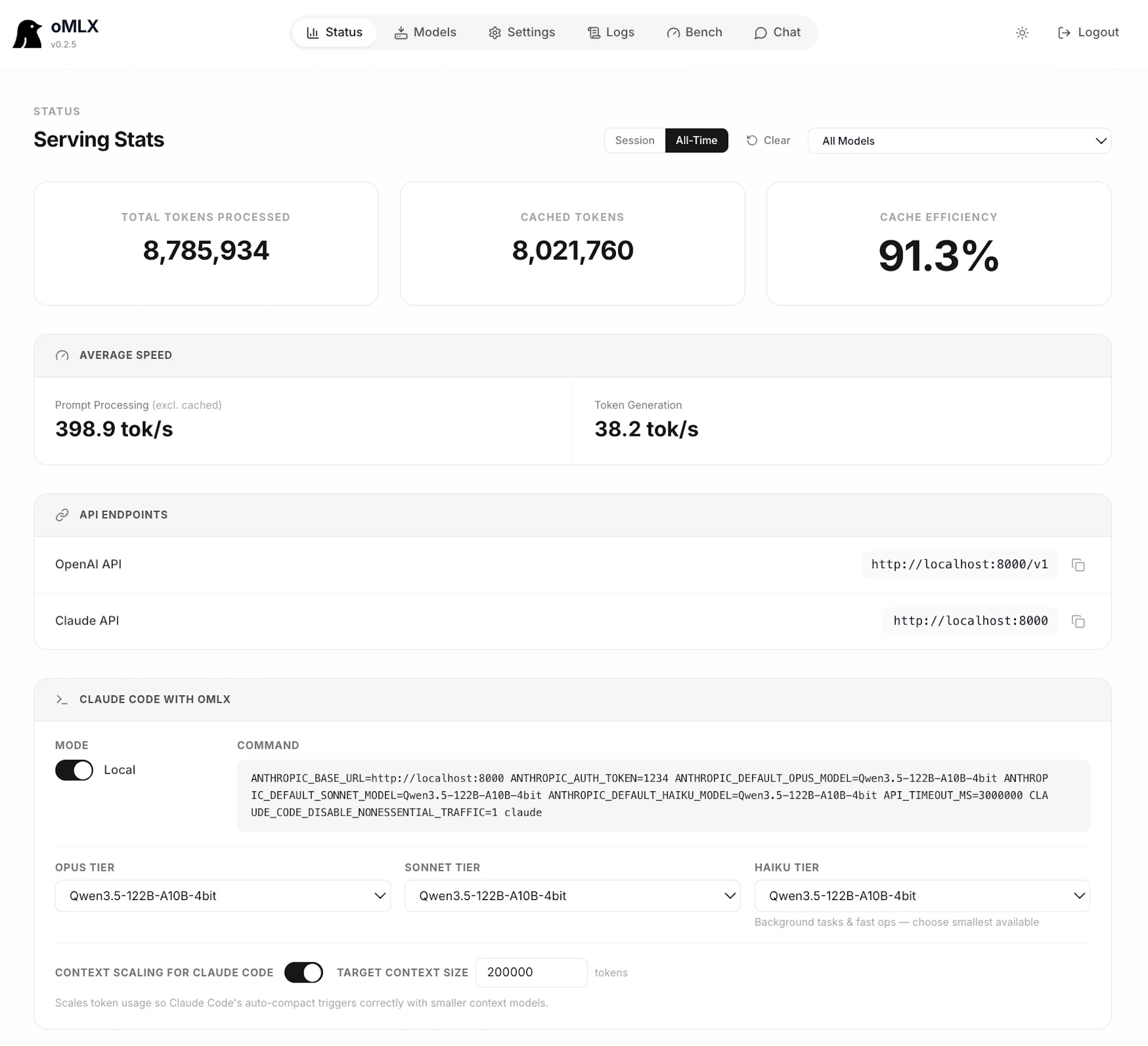 oMLX - AI Tool Features, UI & Interface Overview