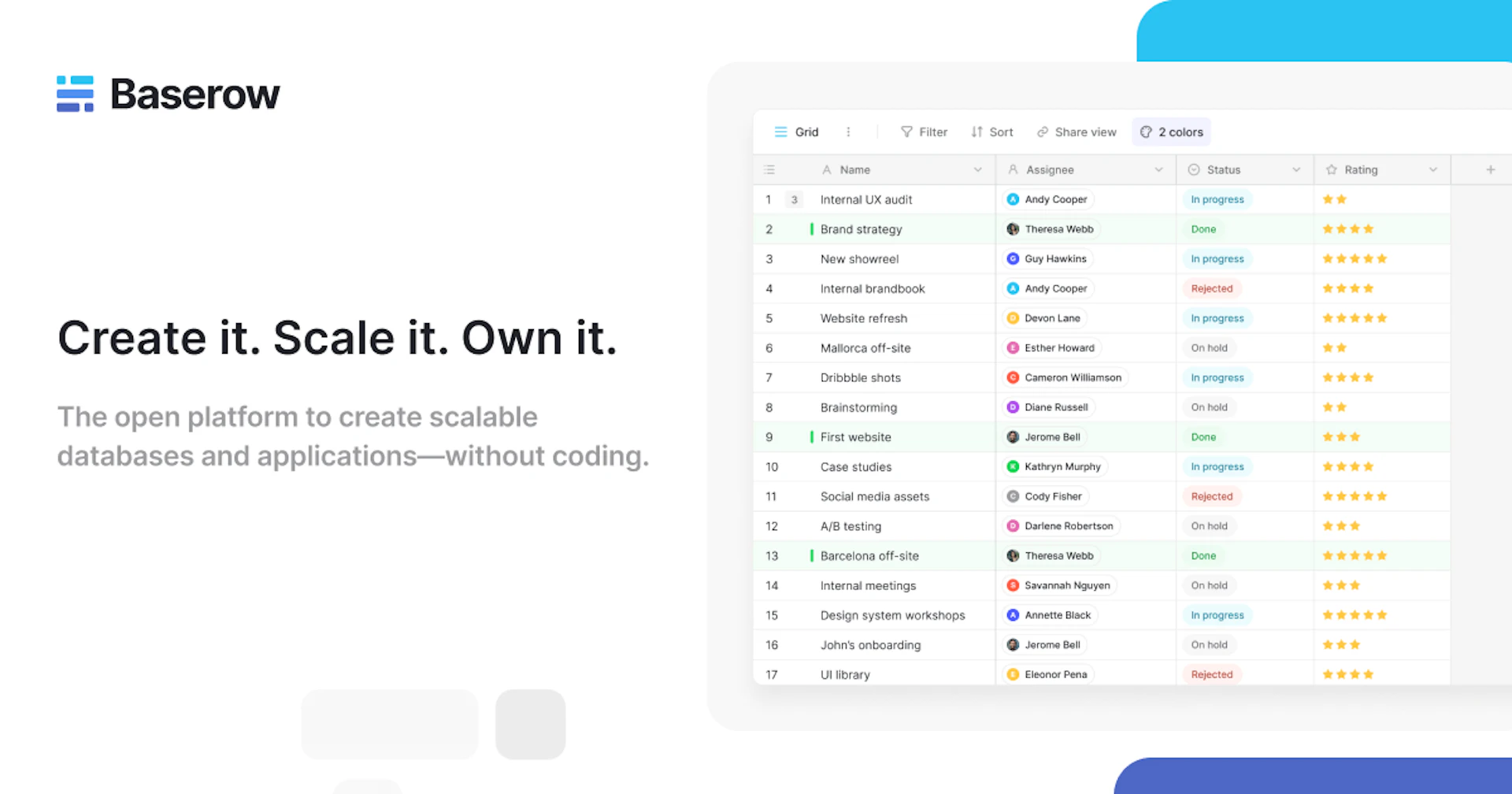 Baserow - AI Tool Features, UI & Interface Overview