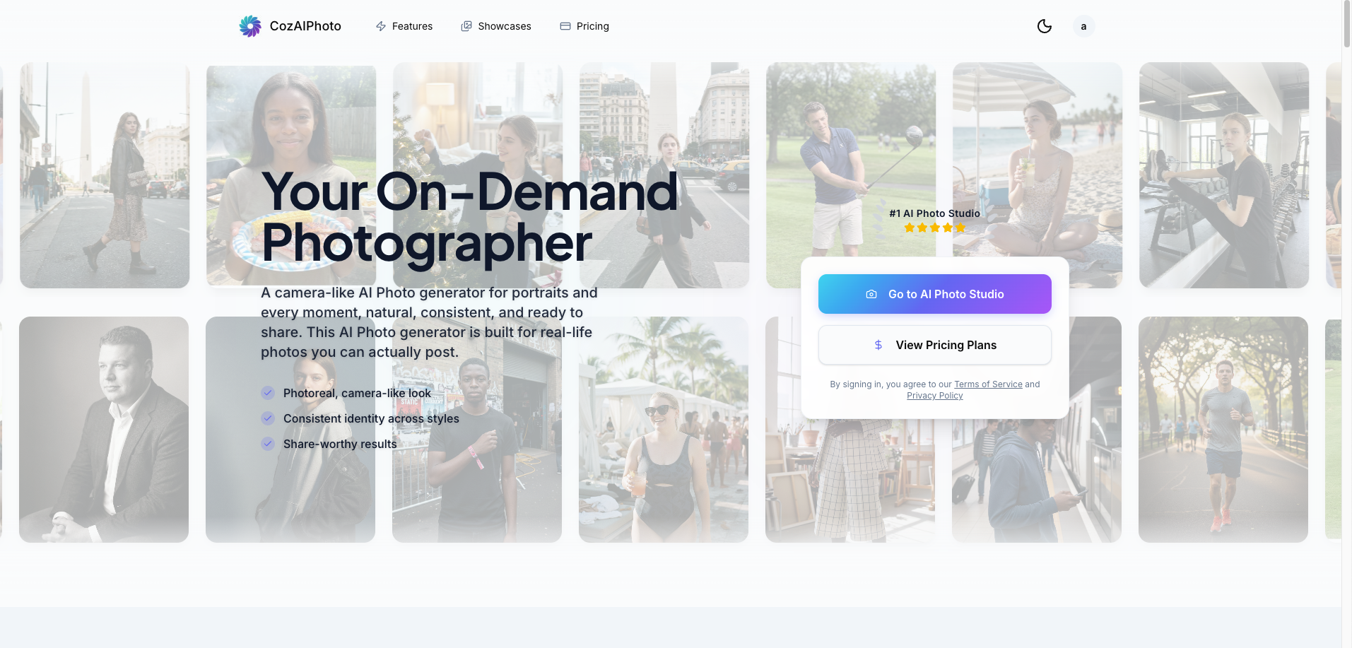CozAIPhoto - AI Tool Features, UI & Interface Overview