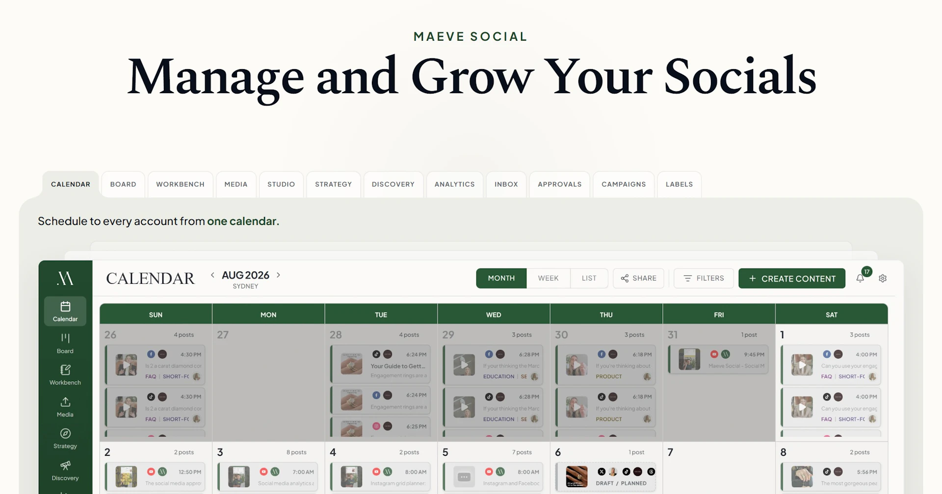 Maeve Social - AI Tool Features, UI & Interface Overview
