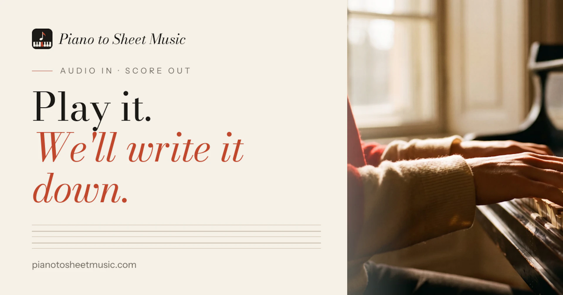 Piano to Sheet Music - AI Tool Features, UI & Interface Overview