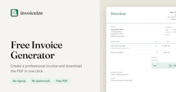 Invoiceize - AI Tool Profile and Logo Preview