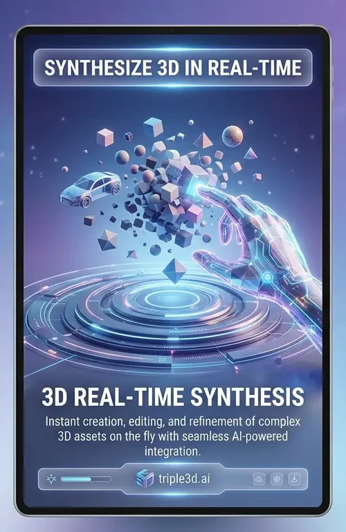 Triple 3D - AI Tool Logo & Interface Preview