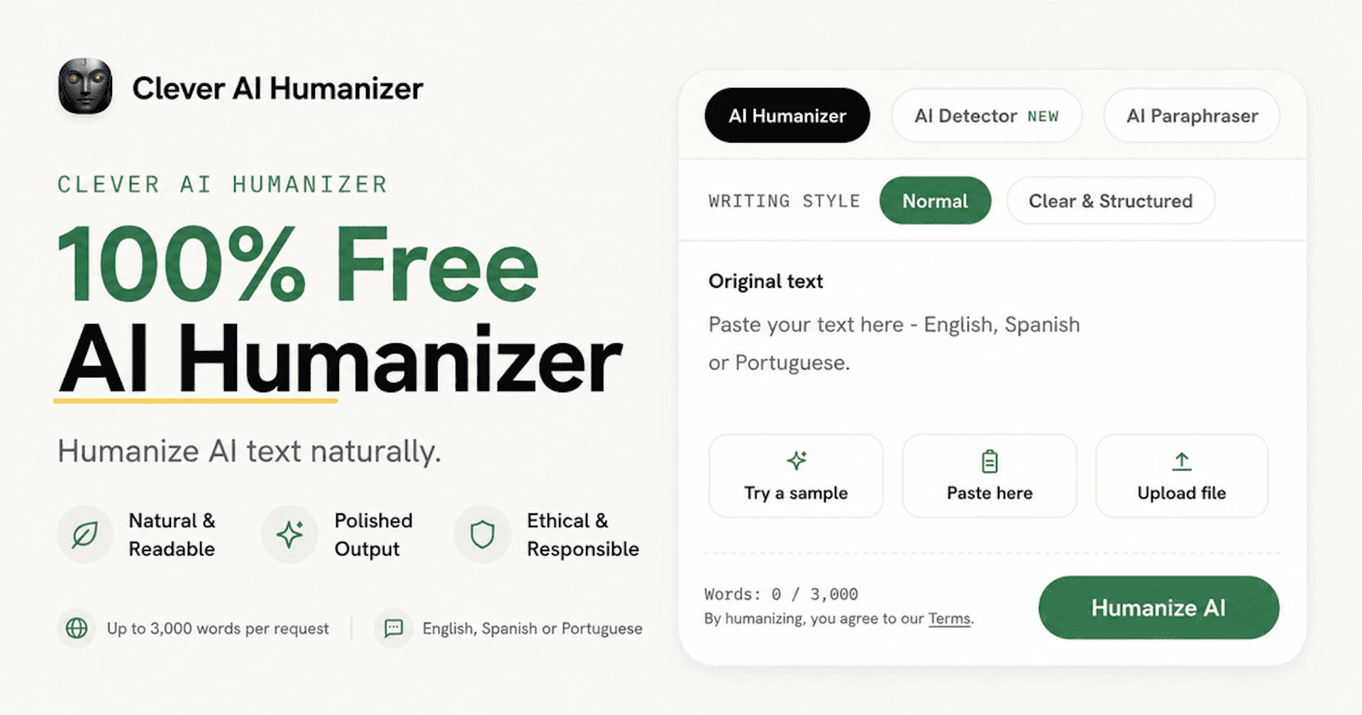 Clever AI Humanizer - AI Tool Logo & Interface Preview