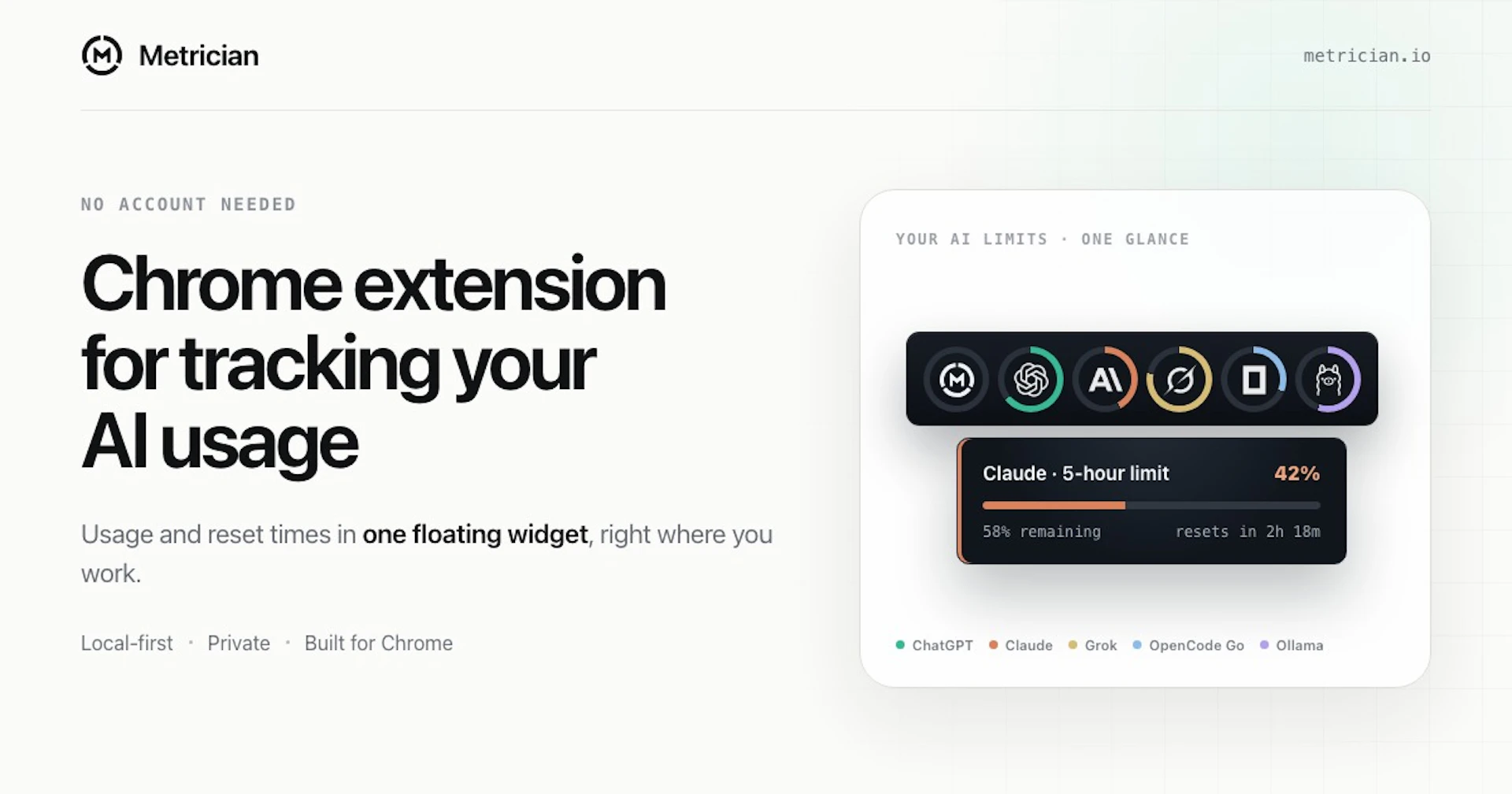 Metrician - AI Tool Features, UI & Interface Overview