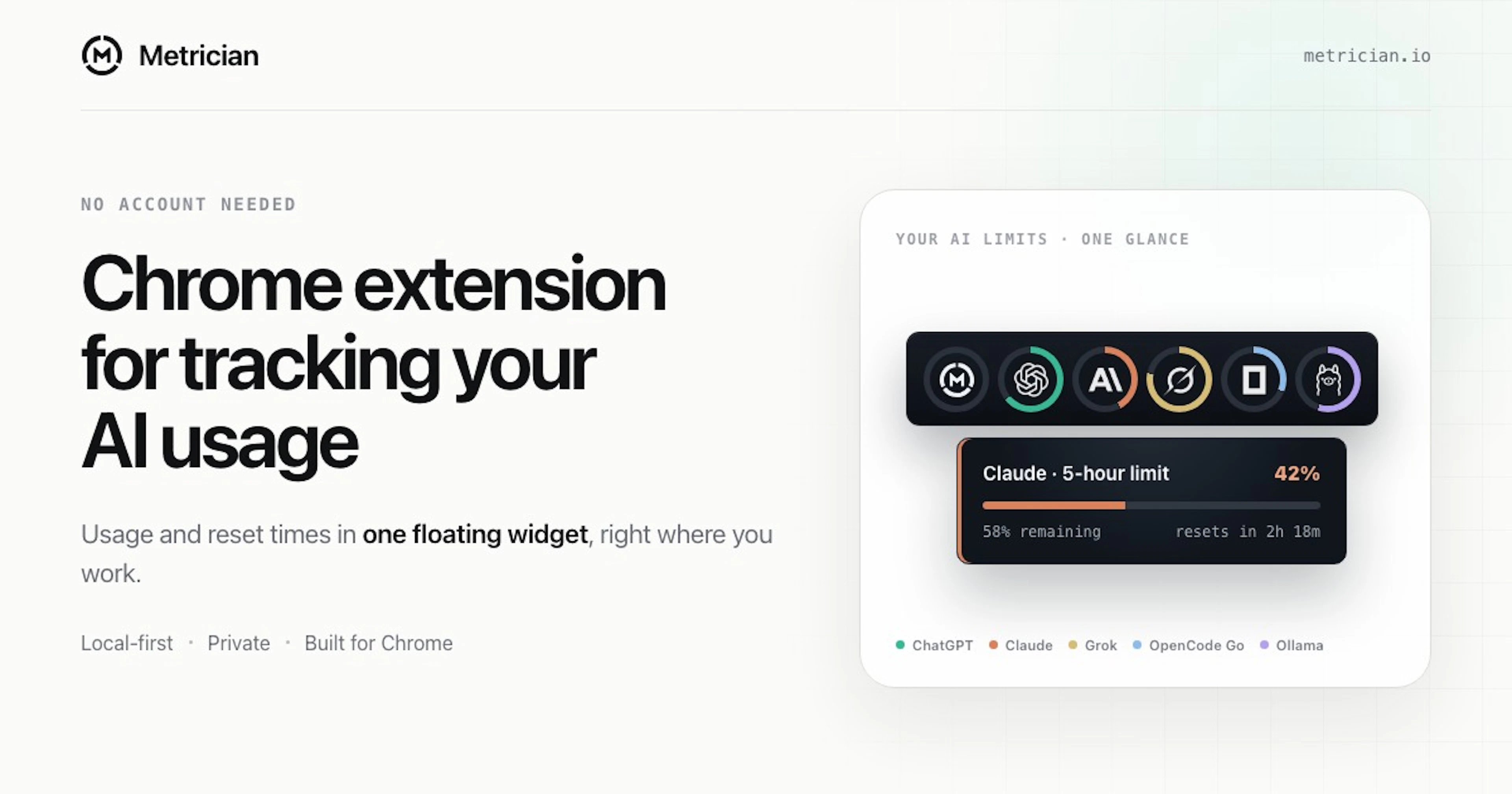 Metrician - AI Tool Features, UI & Interface Overview