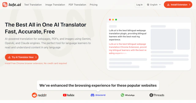 Lufe AI Translator - AI Tool Logo & Interface Preview