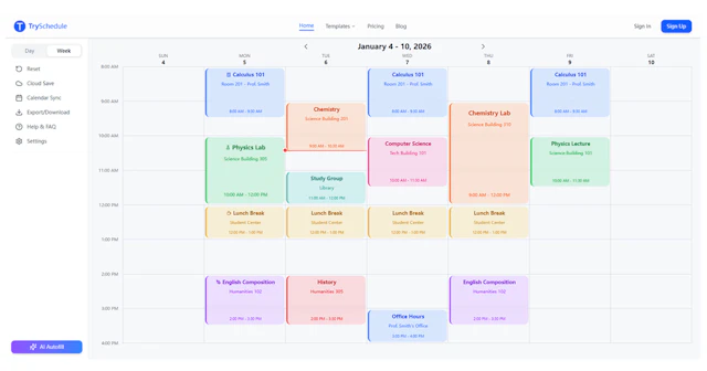 Schedule Builder - AI Tool Logo & Interface Preview