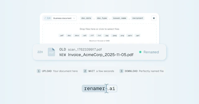 Renamer.ai - AI Tool Logo & Interface Preview