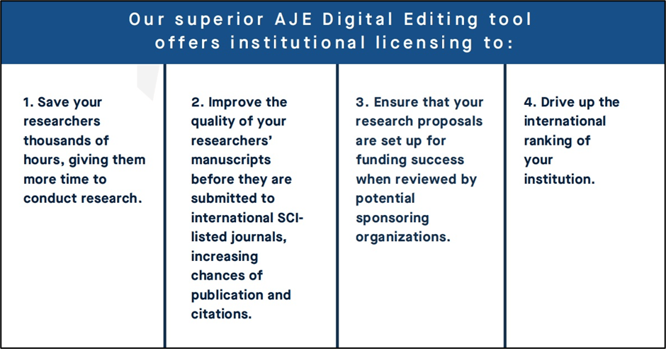 a table showing the benefits of AJE Digital Editing