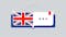 the United Kingdom's flag representing the English language
