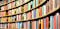 Shelves filled with published books