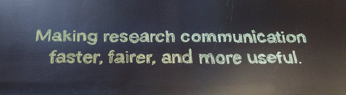AJE's mission statement that reads "making reserach communication faster, fairer, and more useful."