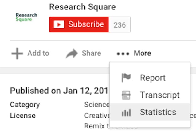 the YouTube statistics button to help track the success of your video