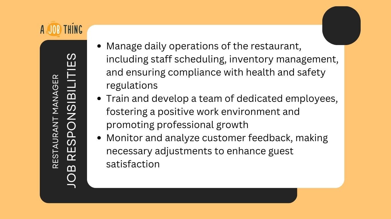 restaurant manager job responsibilities sample