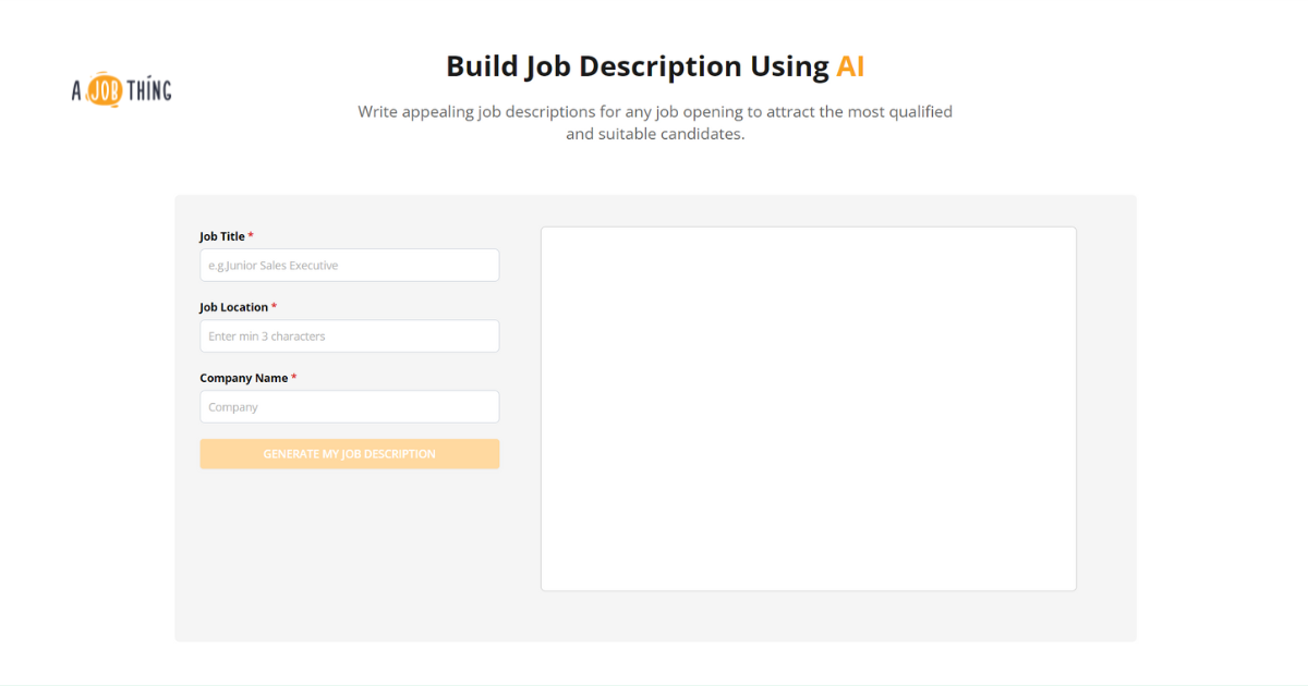 a job thing ai job description generator