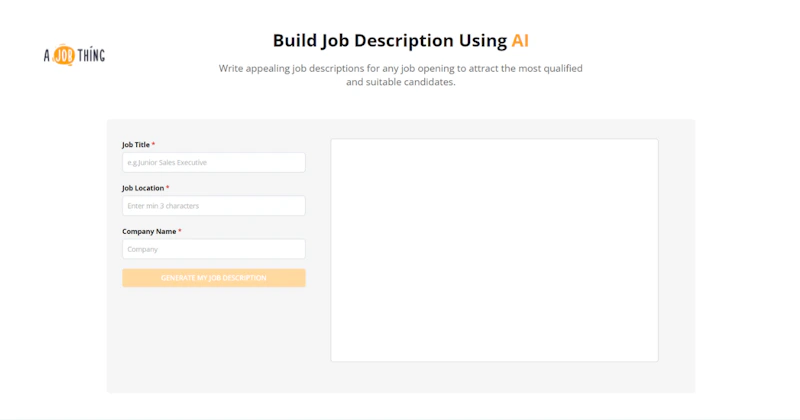 a job thing ai job description generator