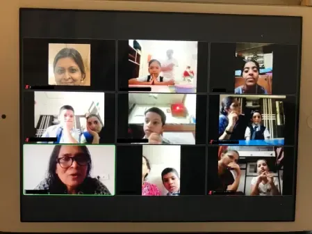 Students from Abhyudaya Nagar School