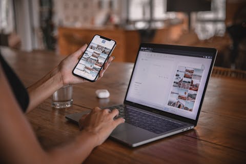 laptop and iphone