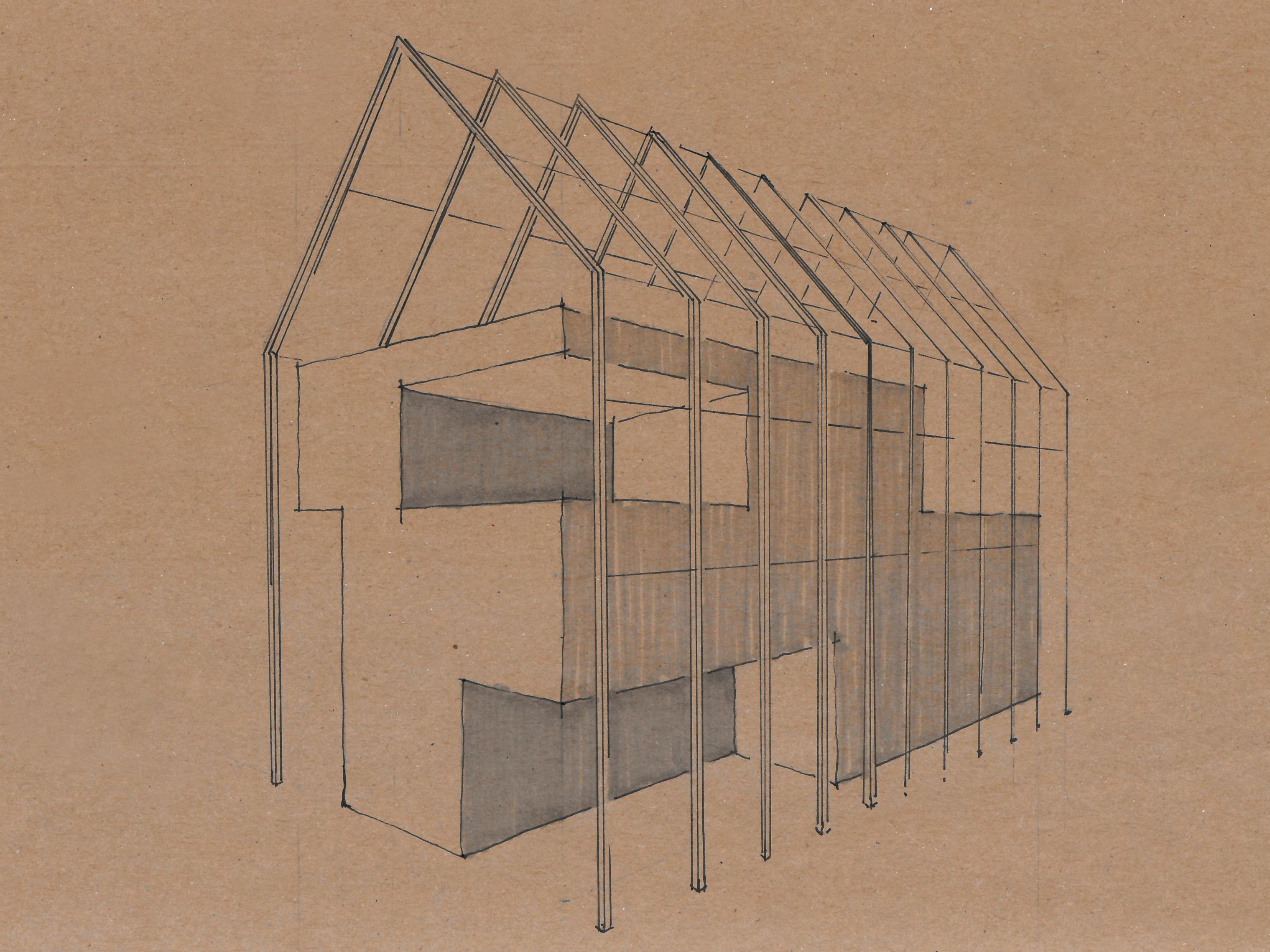 Perspektive - Wettbewerbsbeitrag Am Rotweg - Hofquartier in Stuttgart.
