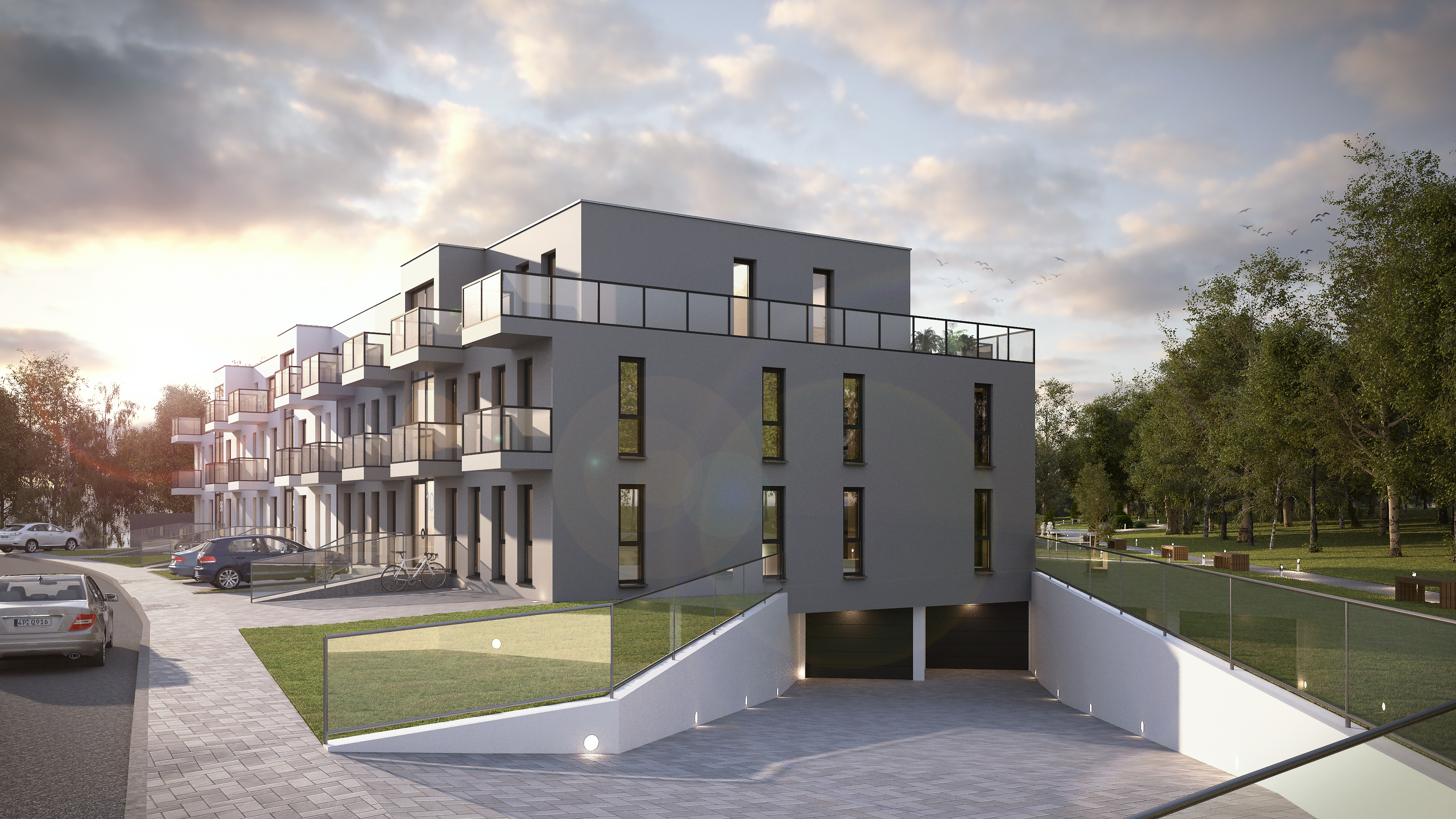 Die Zufahrt zur Tiefgarage - Mehrfamilienhaus und Boarding House mit Tiefgarage in Dormagen.