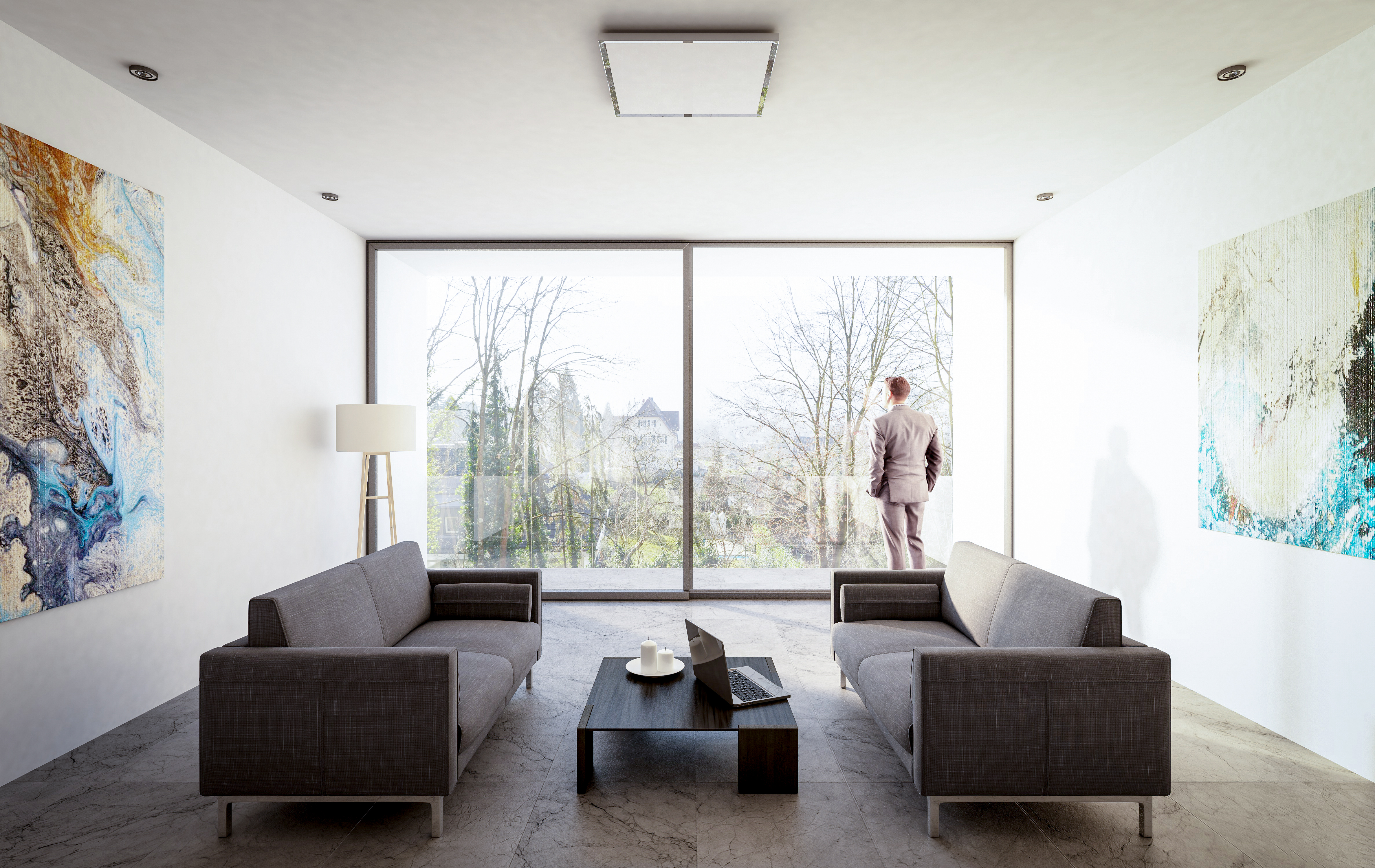 Die Aussicht aus dem Wohnbereich - Neubau eines Einfamilienhauses in Bad Honnef.