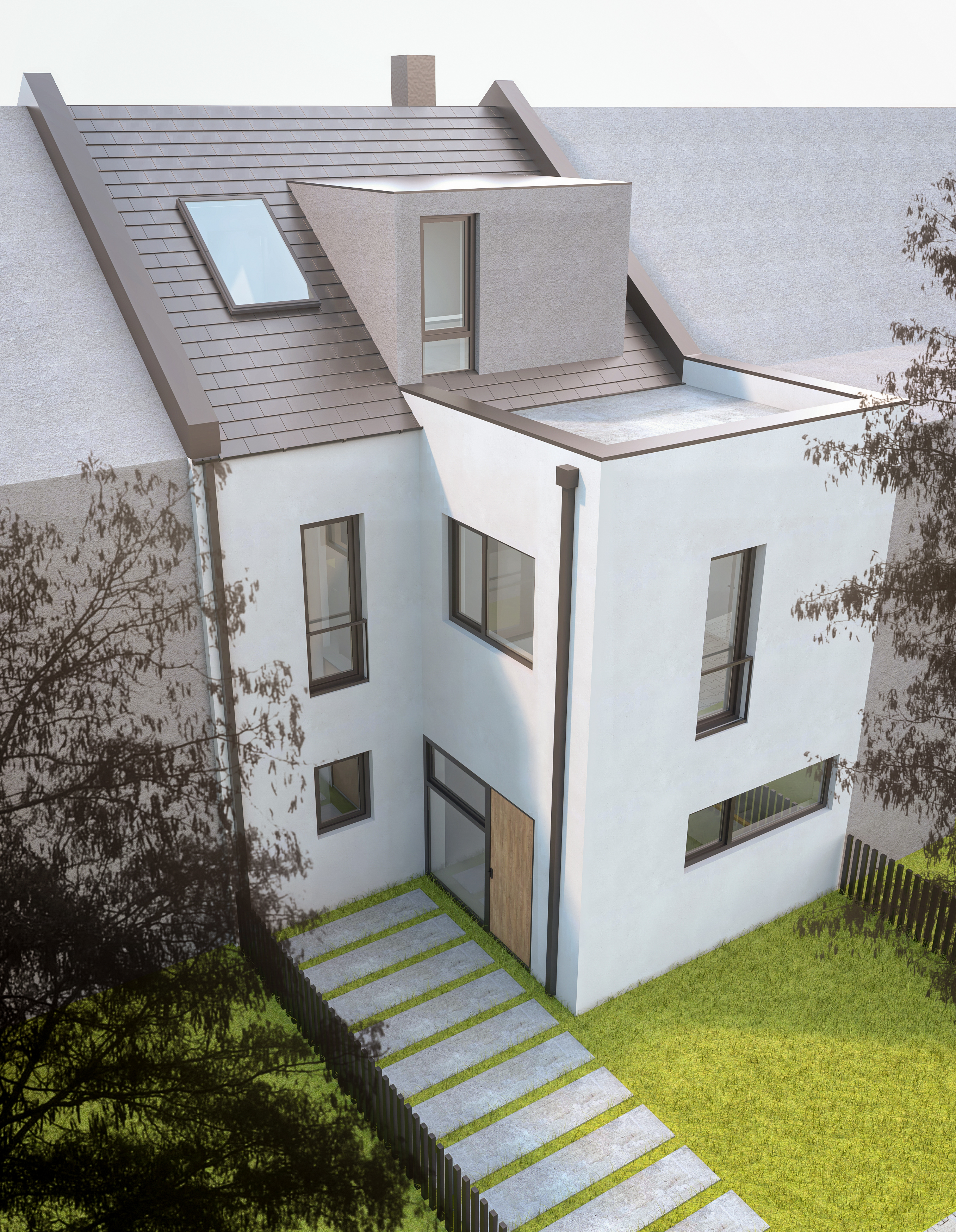 Der Eingangsbereich - Neubau eines Einfamilienhauses in Köln-Mülheim.