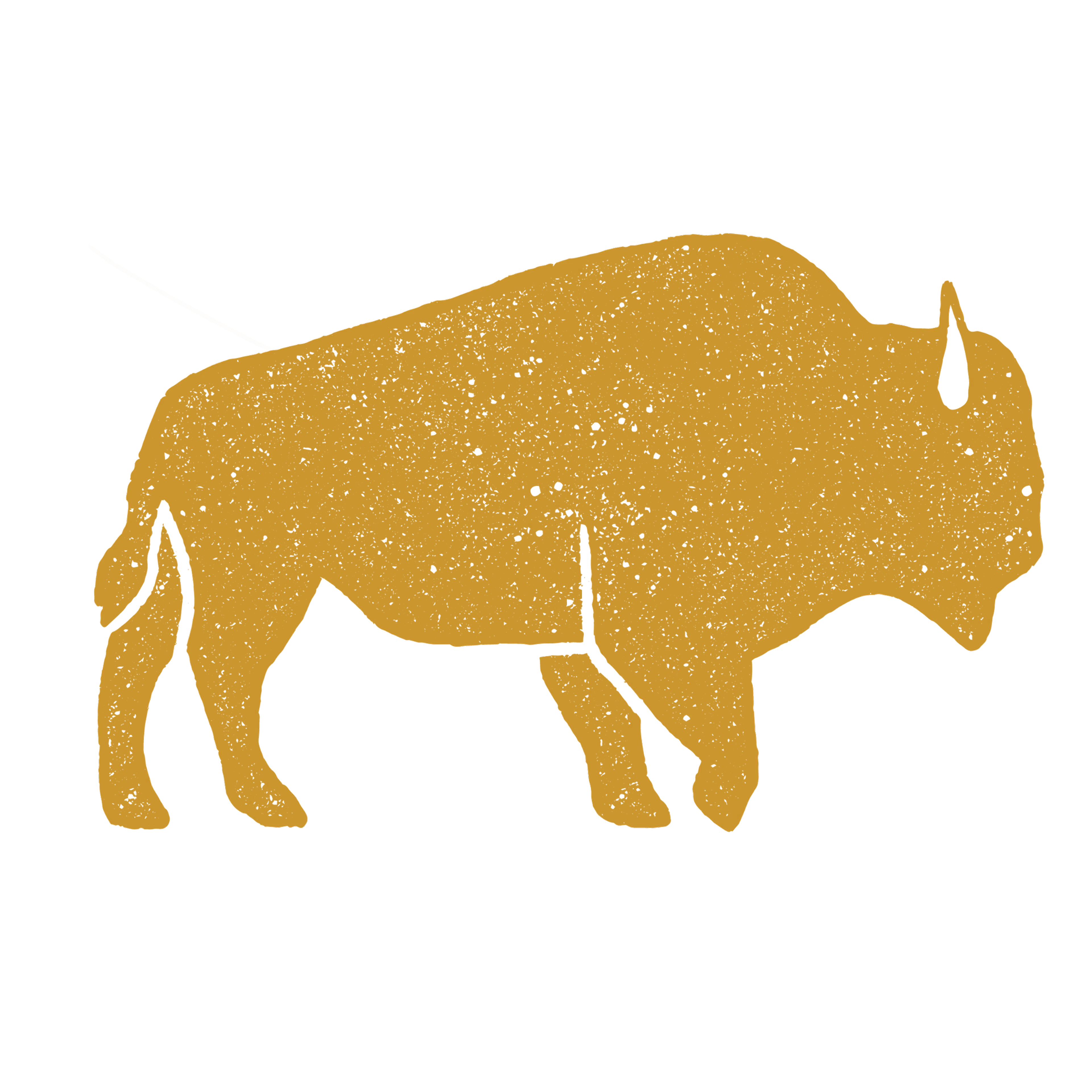 Gold Bison textured stamp image on a transparent background