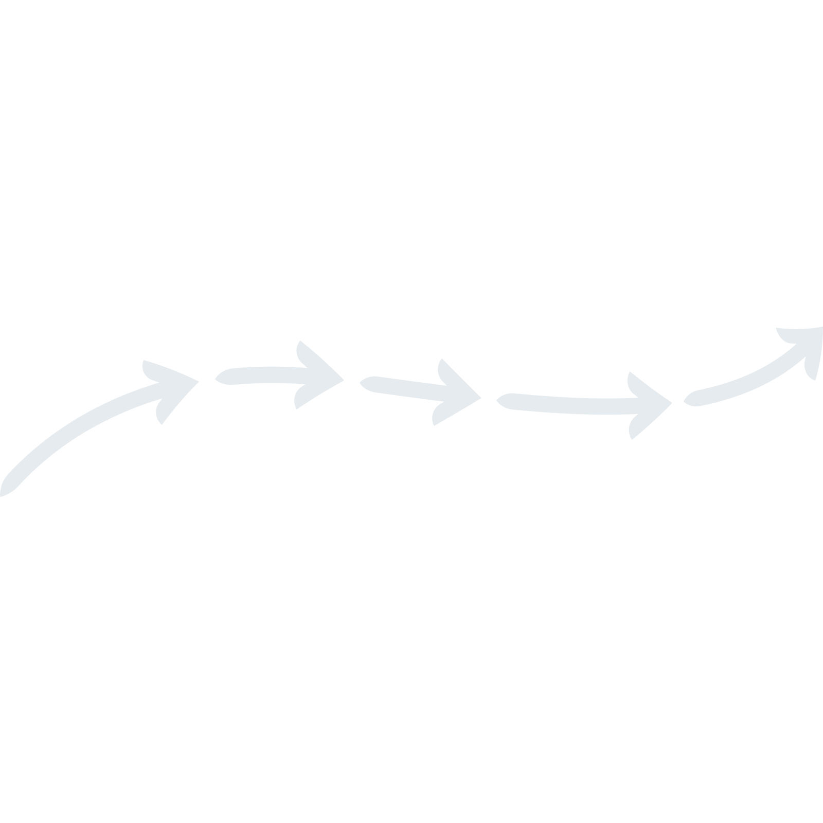 Icon of arrows moving up to the right in a wave shape.