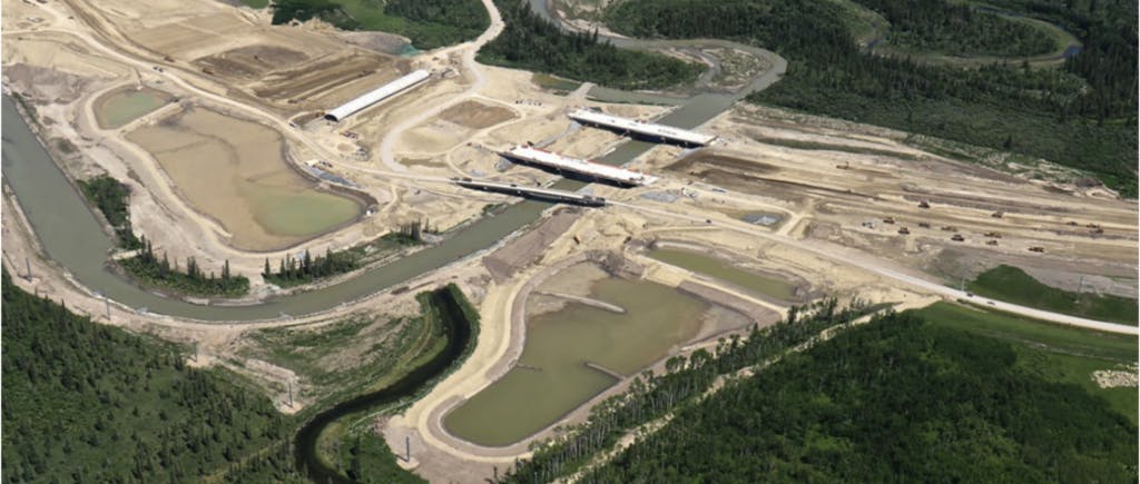Bird's eye view of the construction of the South West Calgary Ring Road