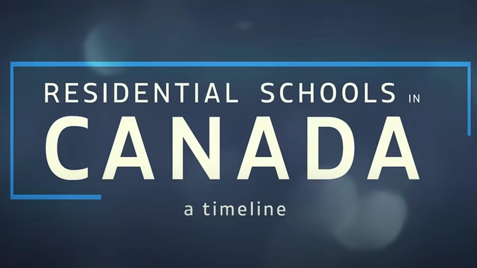 Text reading 'Residential Schools in Canada: a timeline'