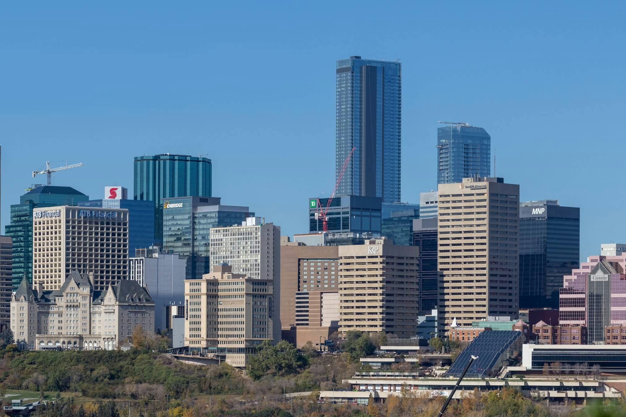 Downtown skyline in Edmonton, Alberta.