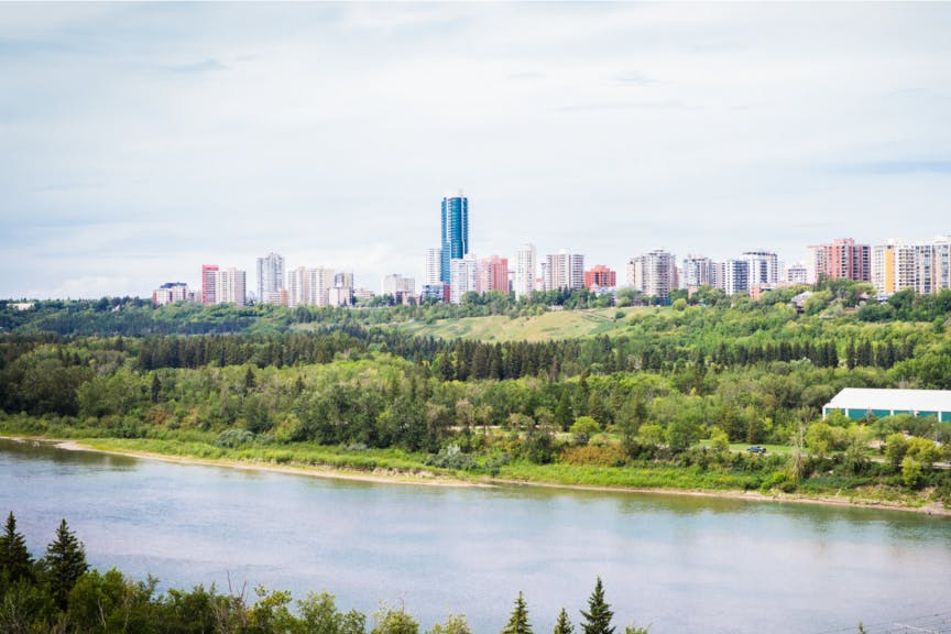 A river running past Edmonton